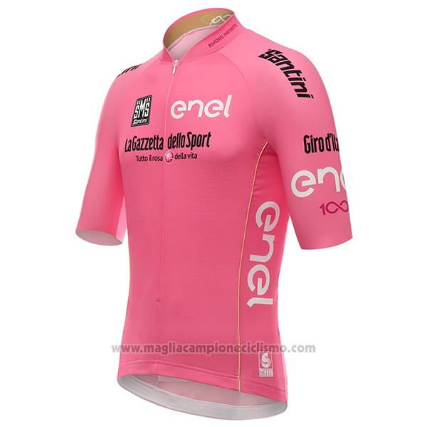 2017 Abbigliamento Ciclismo Giro d'Italia Rosa Manica Corta e Salopette